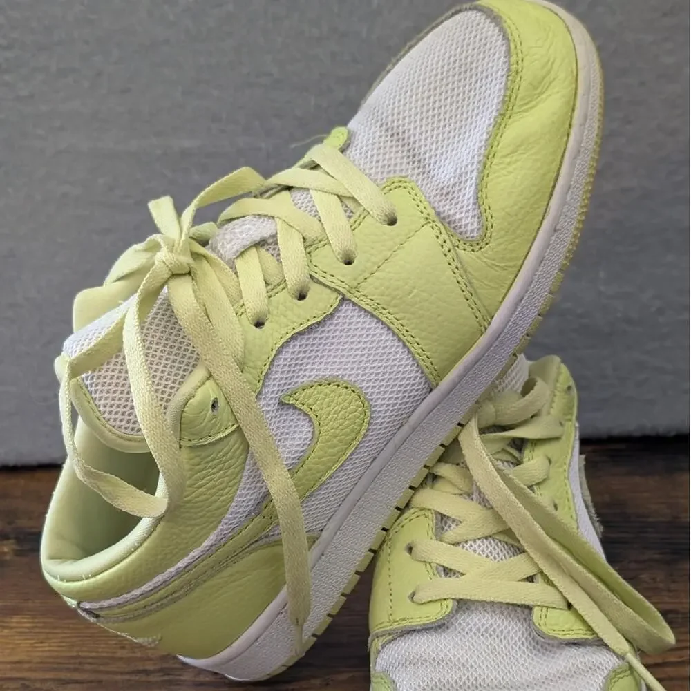Nike Air Jordan 1 Low 6y Women's 8 Mens 7 Uk 6 SE White Limelight DH9619-103
